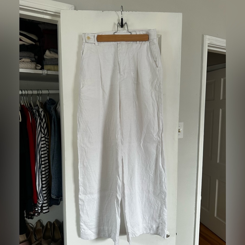 Madewell White Wide-Leg Pants